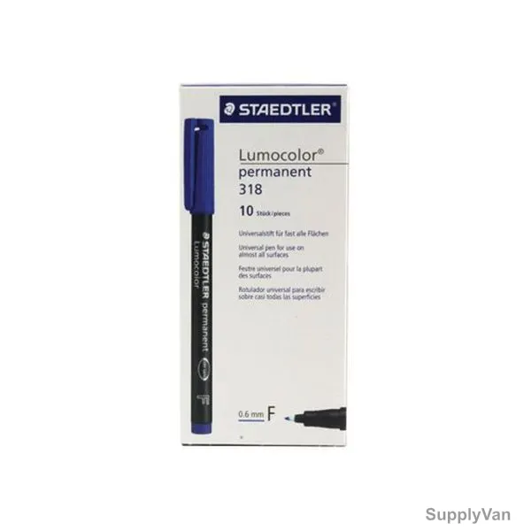 Staedtler Lumocolor OHP Permanent Marker, ST-318-03, 0.6MM Tip Size, Blue, 10 Pcs/Pack — image 1