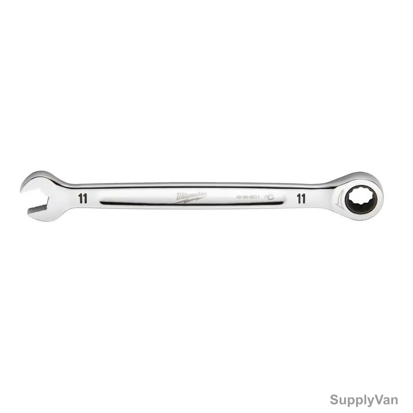 Milwaukee Ratcheting Combination Wrench, 4932471504, MaxBite, Chrome Plated, 11MM
