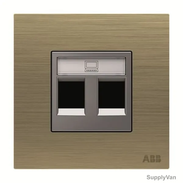 ABB Wall Plate, AM33444-AG, Millenium, 2 Gang, RJ45