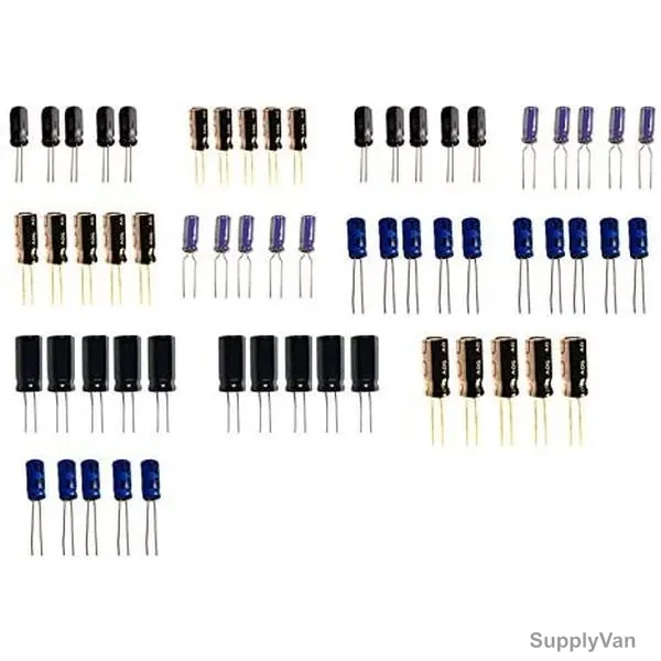 Electrolytic Capacitor Kit, 0.22 to 470 uF, 60 Pcs/Set