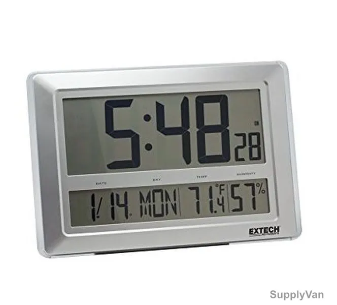 Extech Digital Clock, CTH10A, 0 to 50 Deg.C