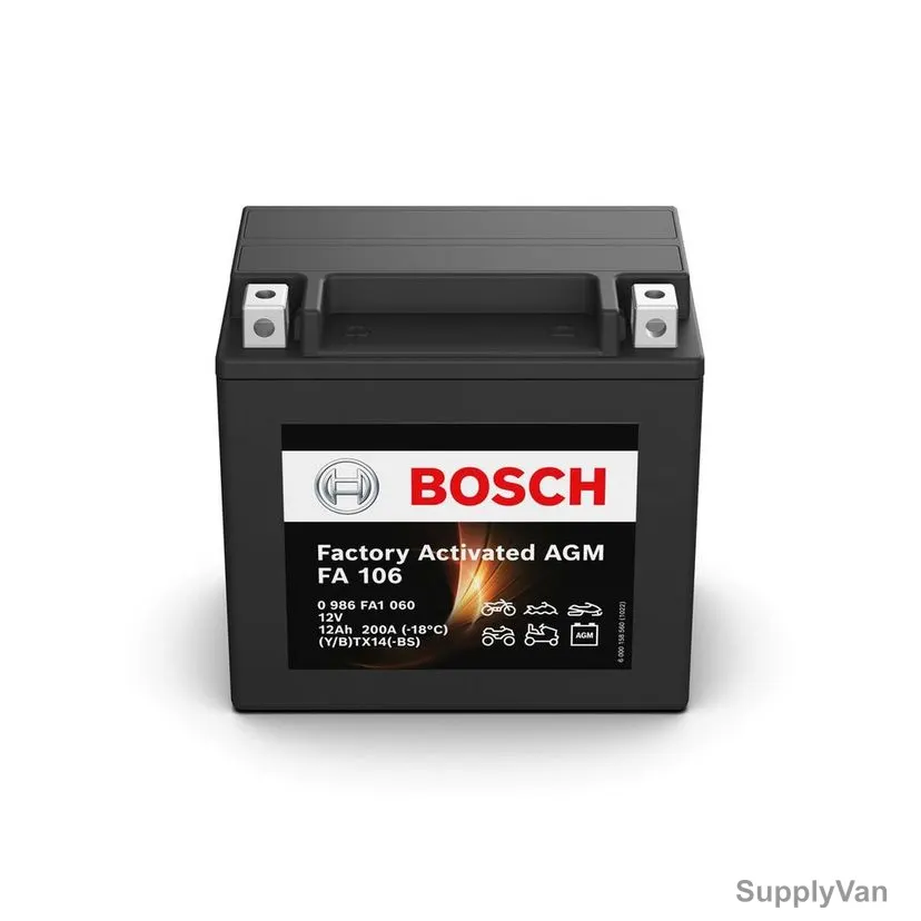 Bosch Factory Activated AGM Battery, 0986FA1060, 12V, 12Ah, 200A — image 1