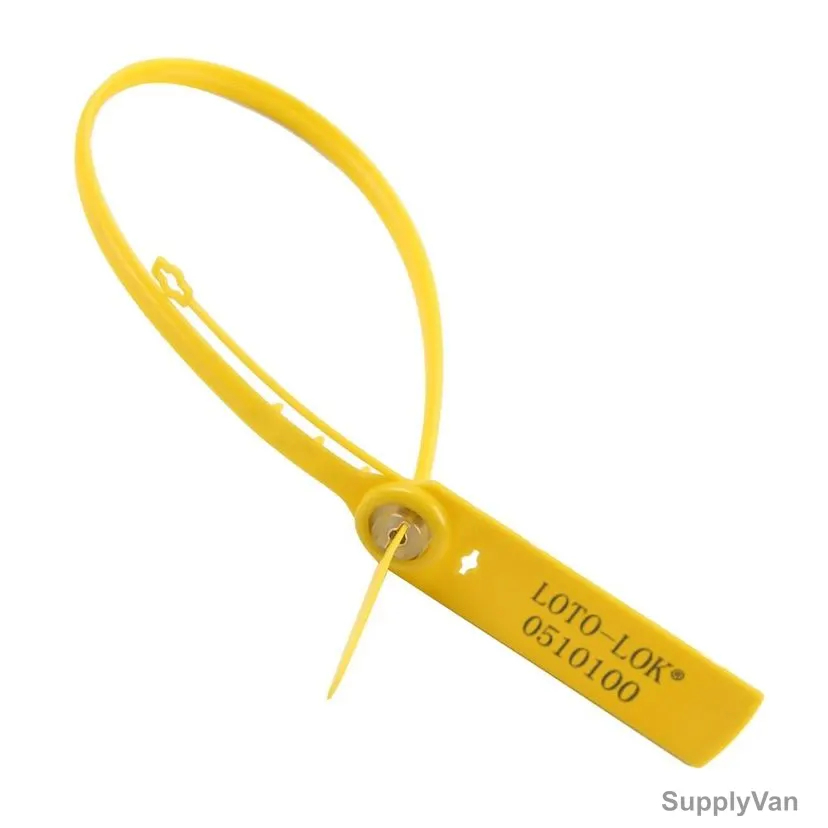 Loto-Lok Security Seal, PS-375-YL, Polypropylene, 375MM, Yellow, 50 Pcs/Pack