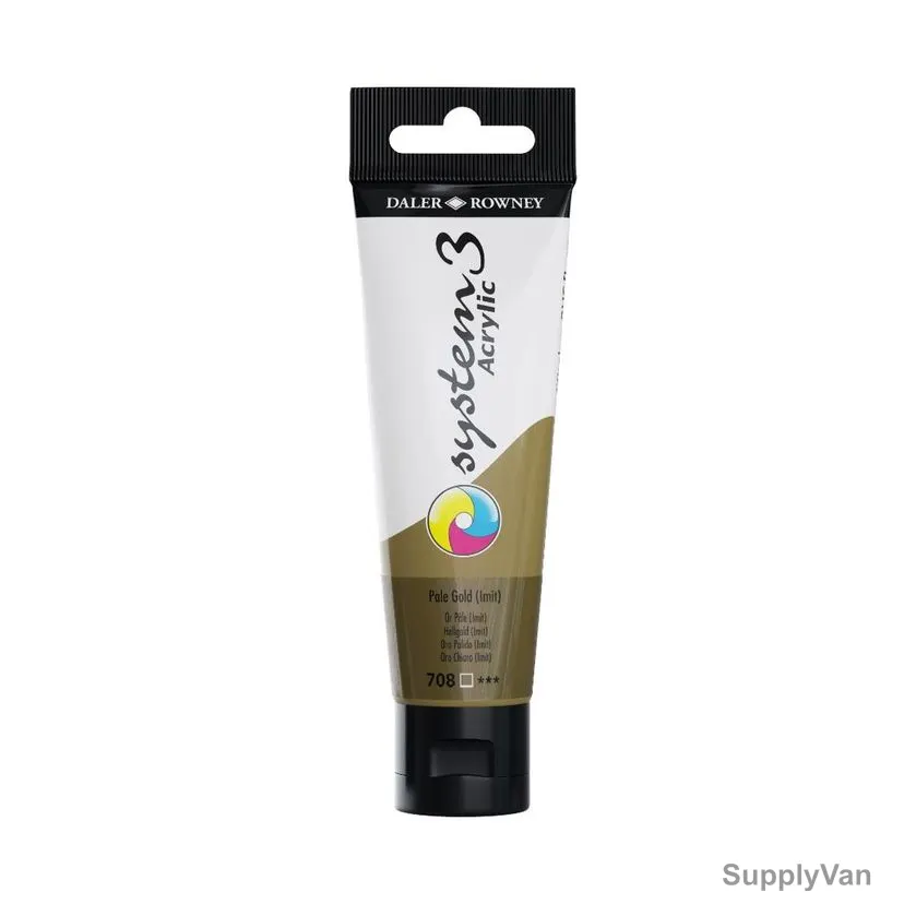 Daler Rowney System3 Acrylic Paint, 129059708, 59ml, 708 Pale Gold Imit — image 1