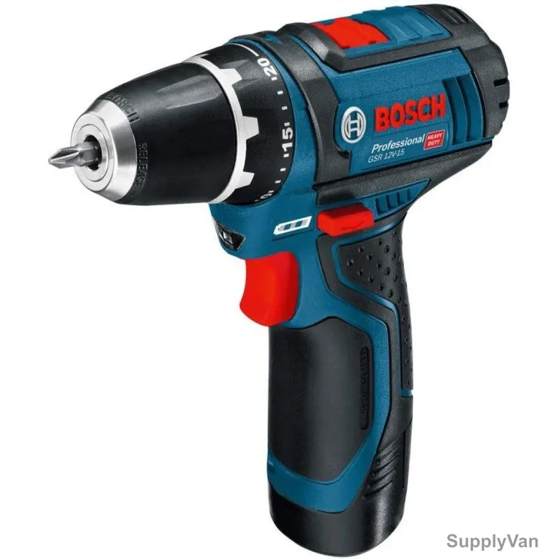 Bosch Professional Cordless Drill/Driver Kit, GSR-12V-15, 12V, 10MM Chuck Capacity, 4 Pcs/Kit — image 1