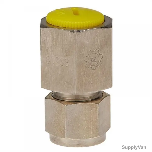 PI Controls Pipe Connector, FC-1-2OD-1-2F, 1/2 Inch, FNPT, Stainless Steel