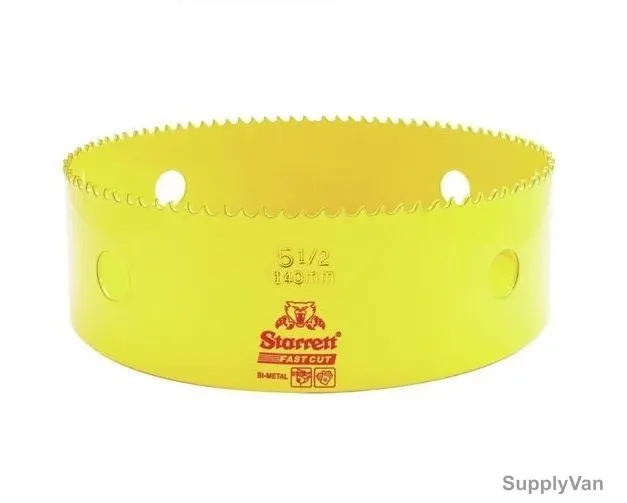 Starrett Hole Saw, FCH0512, High Speed Steel, 140MM, 5.5 TPI, Yellow