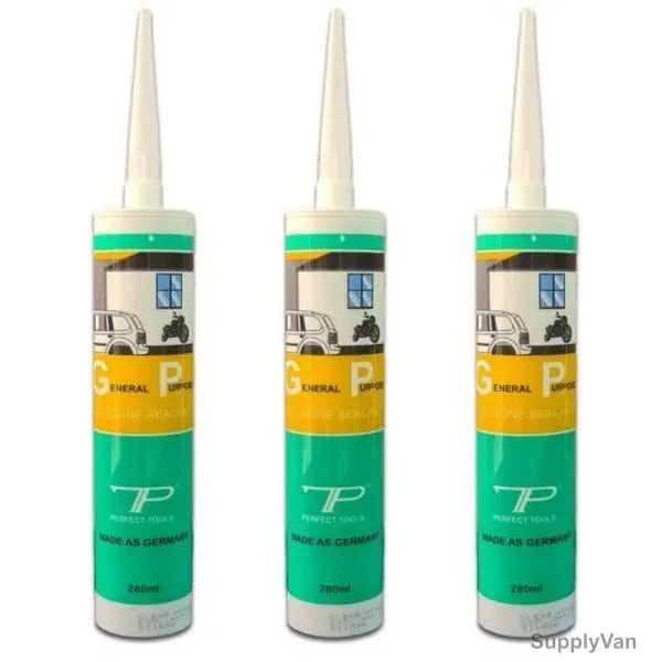 General Purpose Silicone Sealant, SI170A, 280ML, Clear, 3 Pcs/Pack