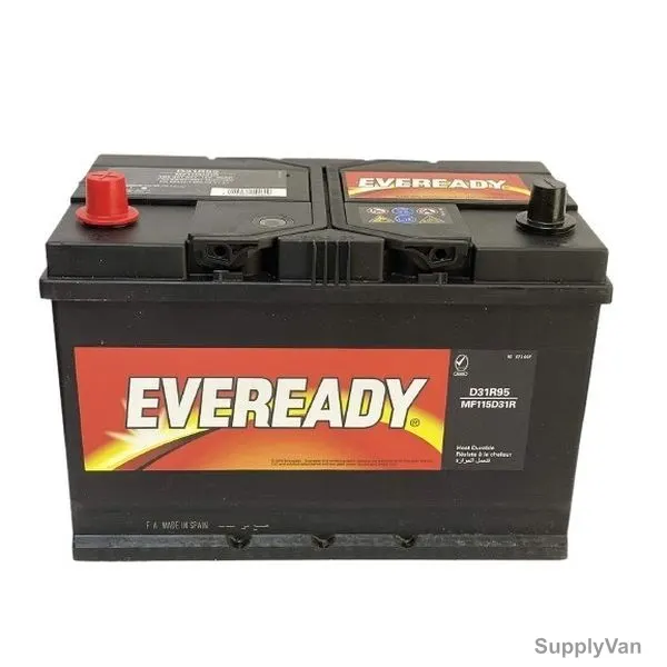 Eveready JIS Car Battery, D31R95, 12V, 95Ah, 770A