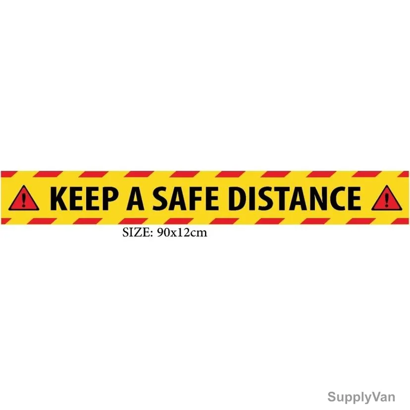 Warrior Keep Safe Distance Social Distancing Sticker, 9155, 90 x 12CM, 5 Pcs/Pack — image 1