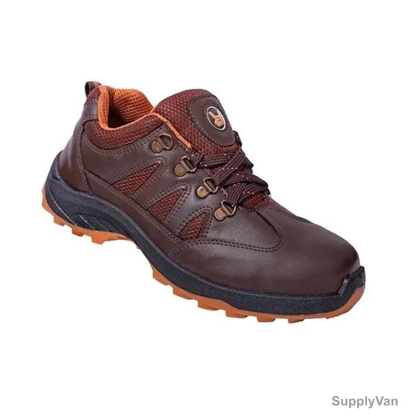 Hillson Double Density Metal Toe Safety Shoes, HSWGLA, Swag 1904, Synthetic Leather, Low Ankle, Size39, Brown — image 1