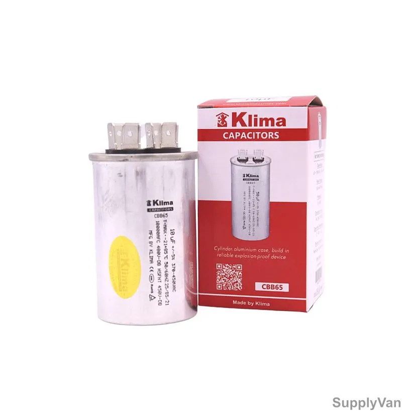 Klima Capacitor, CBB65, 10UF, 370-450VAC — image 1