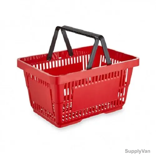 Shopping Basket With Black Handles, SMBPNDK, Polypropylene Copolymer, 230MM Height x 430MM Width, 22 Ltrs Capacity, Red