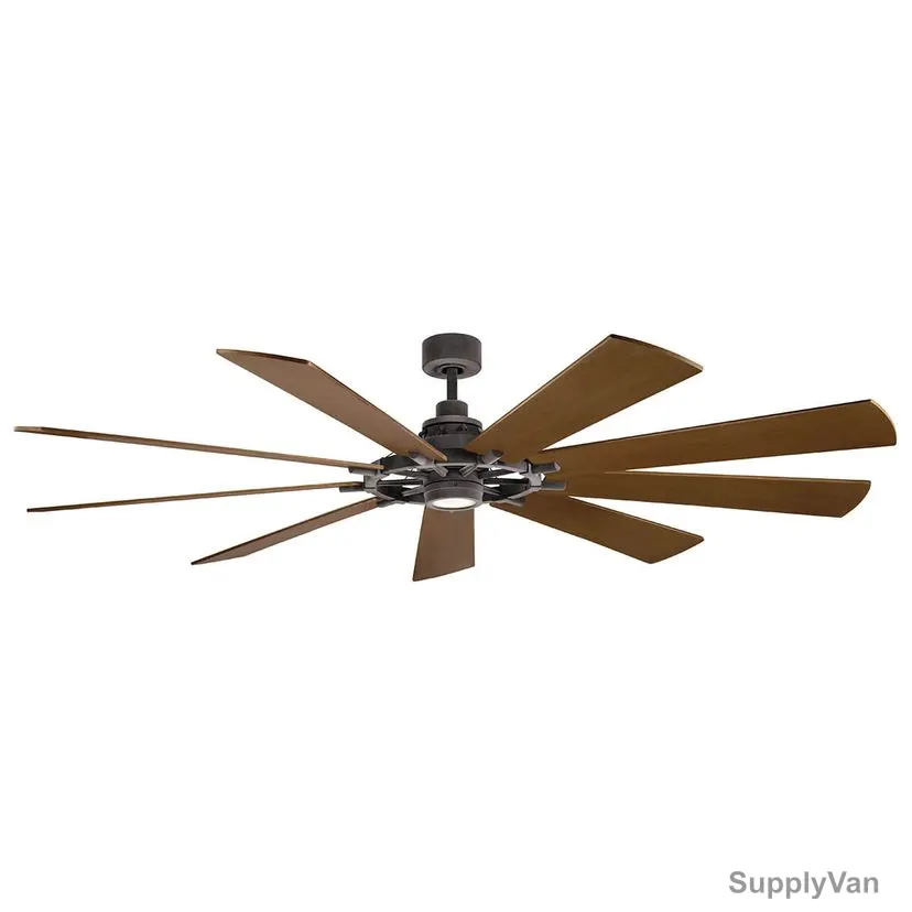Kichler LED Ceiling Fan, 300285-WZC, Gentry XL, 27W, 9 Blade, 85 Inch Blade Dia, Weathered Zinc