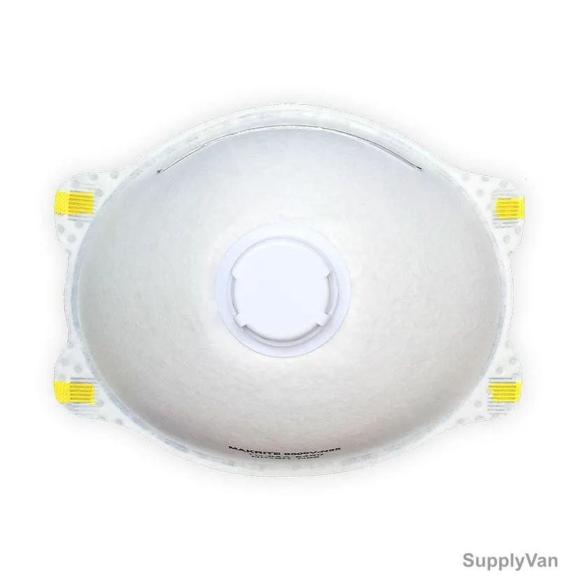Makrite Disposable Particulate Respirator With Exhalation Valve, 9500V-N95, Comfort Series, Polypropylene, M/L, White, 10 Pcs/Pack