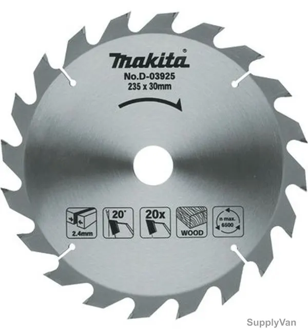 Makita Circular Saw Blade, D-03925, 235x30MM, 20 Teeth
