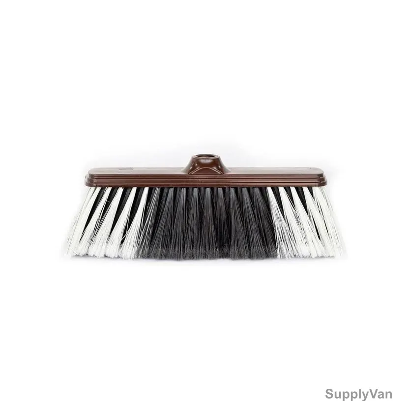 Akc Soft Broom With 130CM Metallic Handle, SB11+BH05W, Plastic, 5CM Height x 25CM Length, Black/White — image 1