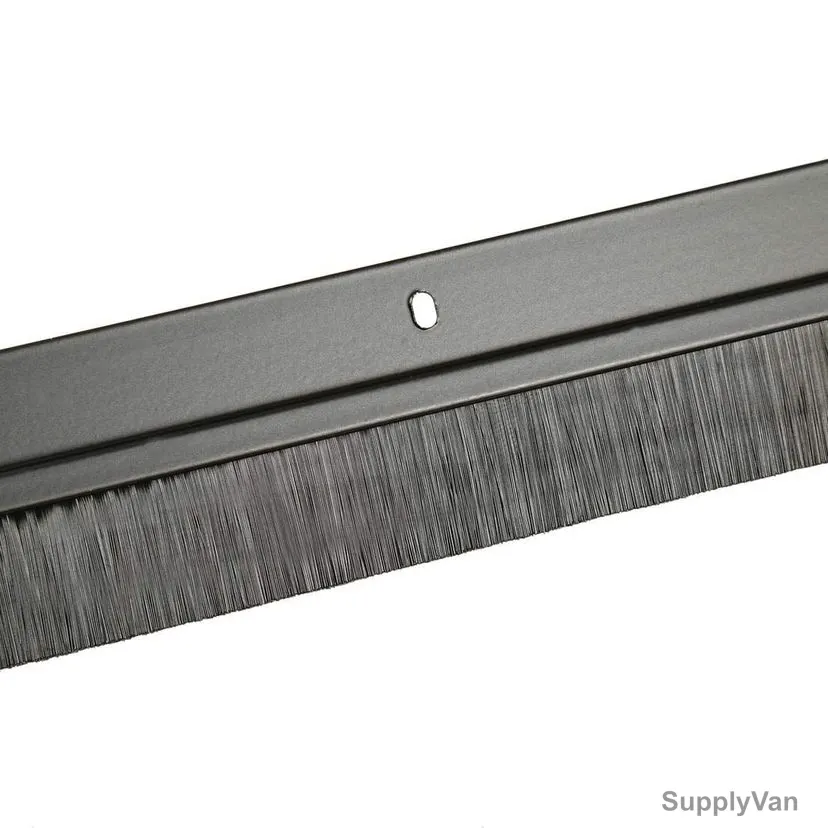 Robustline Door Bottom Brush Seal, Aluminium/Rubber, 120CM Length, Black