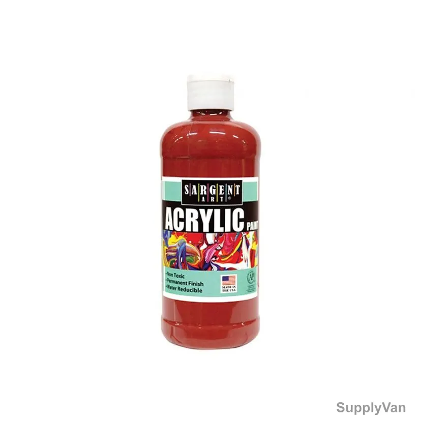 Sargent Art Acrylic Paint, SA24-2428, 16 Oz, Red Oxide