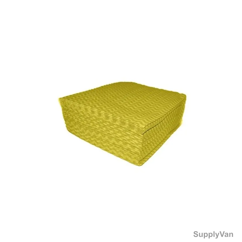 Castillo Heavy Duty All Purpose Disposable Cloth, JC08Y, Cotton, 33CM Width x 33CM Length, Yellow, 50 Pcs/Pack