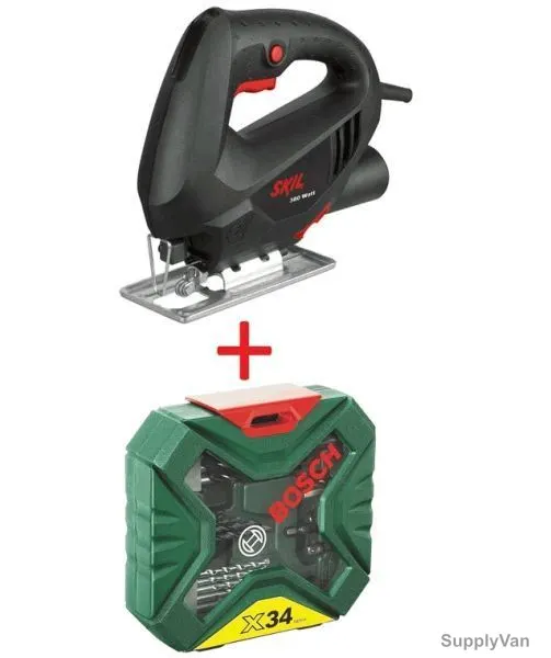 Skil Jigsaw 4181 Combo w/ Bosch X34 Drill Bit Accessory Set