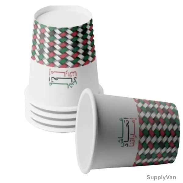 Hotpack UAE National Day Heavy Duty Paper Cup, 4 Oz Capacity, 150 Pcs/Pack
