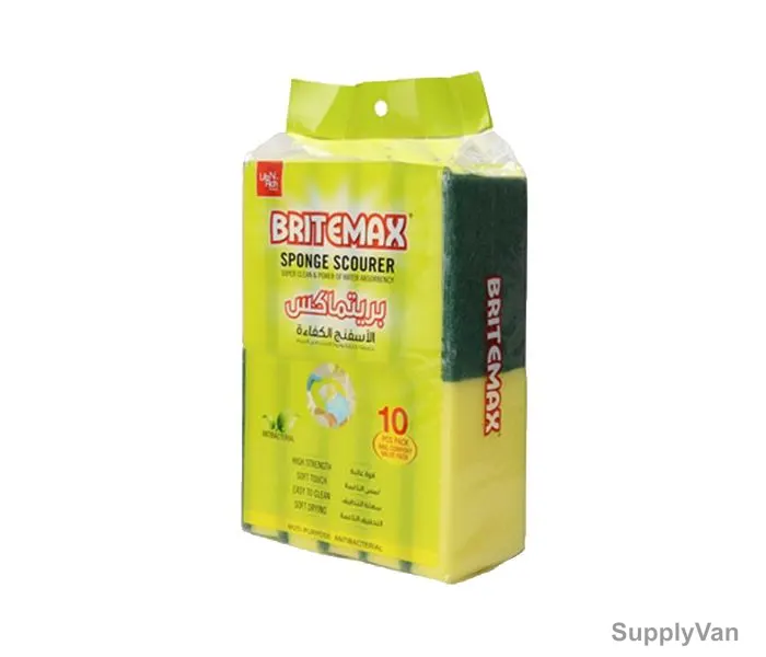 Britemax Sponge Scourer, BM 269 SS, Yellow and Green, PK10