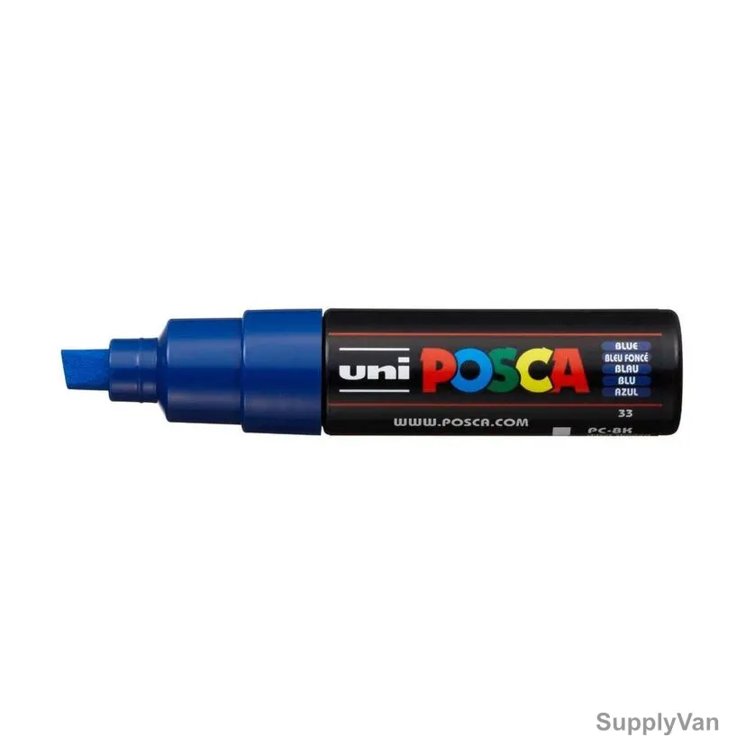 Uni-Ball Posca Marker, PC8K-BE, 8.0MM Tip Size, Blue, 12 Pcs/Pack