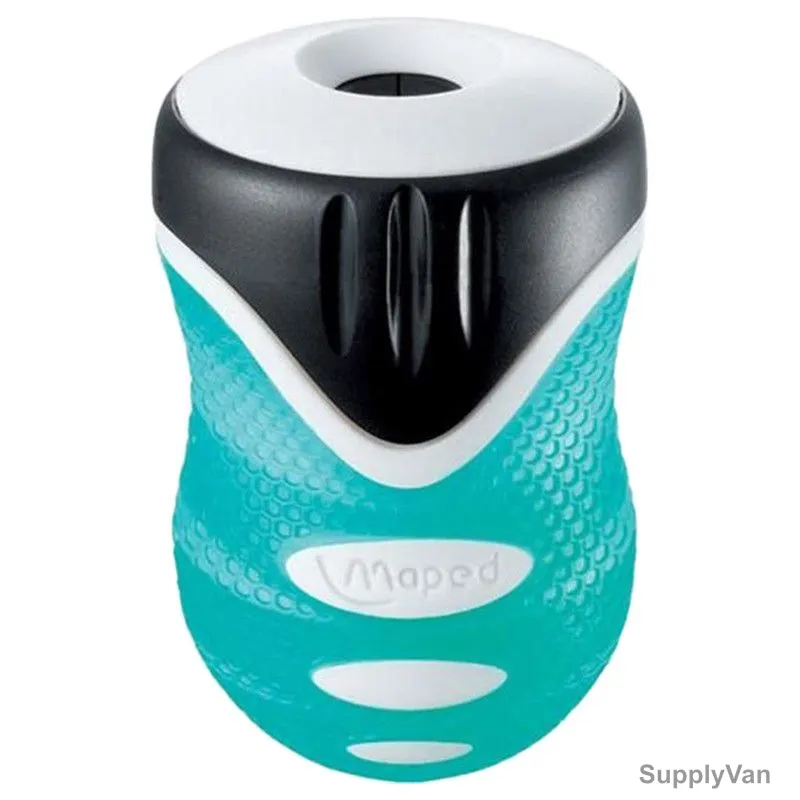 Maped Clean Grip Pencil Sharpener, MD-014110, 1 Hole, Light Blue