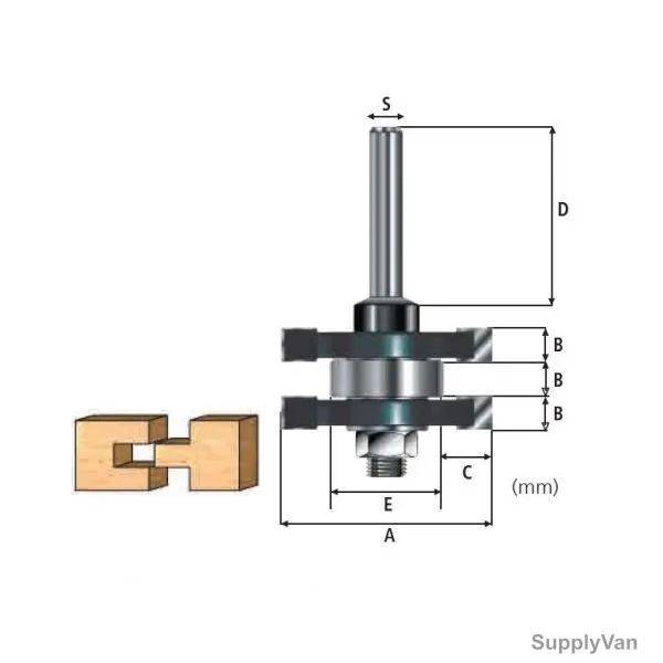 Makita Tongue and Groove Bit, D-12011, 41x6.25MM
