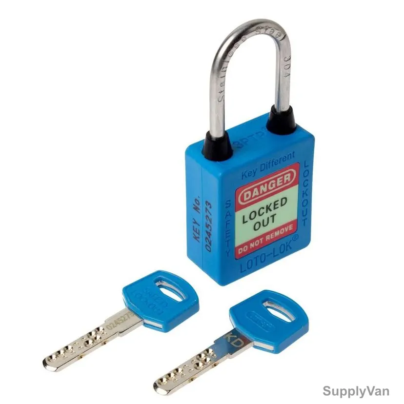 Loto-Lok Three Point Traceability Padlock, 3PTPBKDR40, Nylon and Stainless Steel, 40 x 5MM, Blue