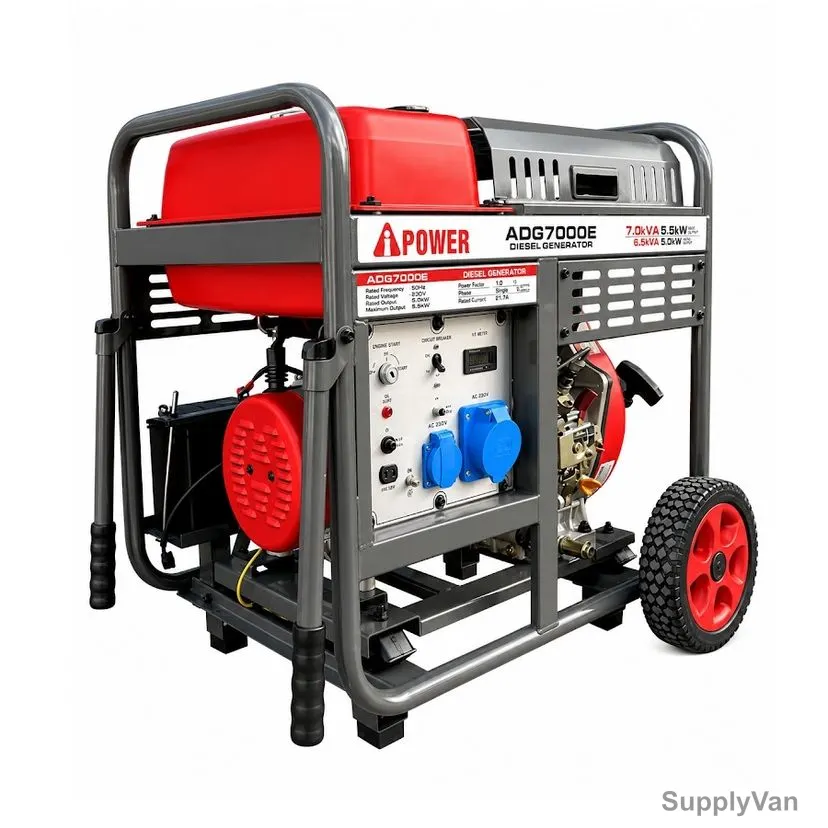 AiPower Diesel Generator, ADG7000E, 5500W, 9 HP, 418CC, 20 Ltrs Fuel Tank Capacity — image 1