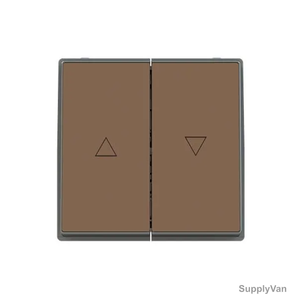 ABB Blind Control Switch With LED, AM11844-MO, Millenium, 16A, Mocha Brown — image 1