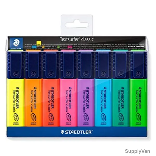 Staedtler Textsurfer Classic Promotion Highlighter, ST-364-A-WP8, 1.0-5.0MM Tip Size, Assorted Colors, 6+2 Free