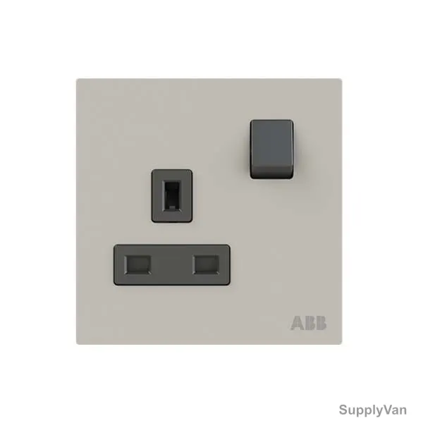 ABB Single Pole Switched Socket, AM23386-DU, Millenium, 1 Gang, 1P, 13A, Dune Sand