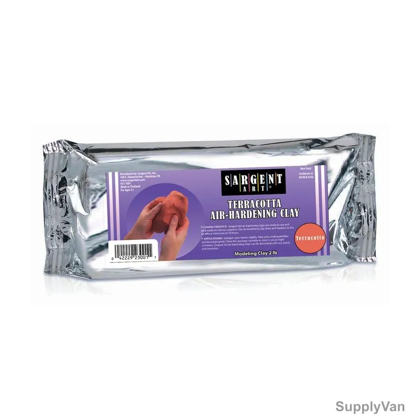Sargent Art Terracotta Air Hardening Clay, SA22-3001, 2 lb, Red