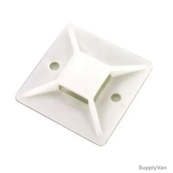 Cable Tie Base, 30MM Width x 30MM Length, White, 100 Pcs/Pack