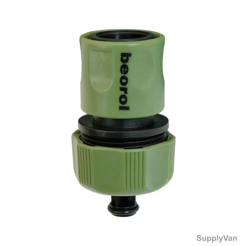 Beorol Hose Connector With Auto Stop, GSBA34, 3/4 Inch