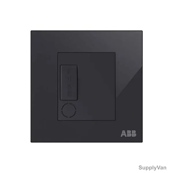 ABB Single Pole Spur Unit W/ Flex Outlet, AM50653-BG, Millenium, 13A, 6kA, Black Glass