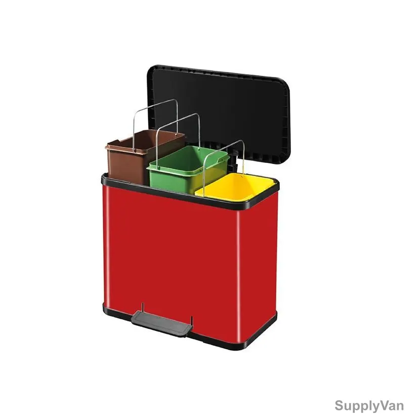 Hailo Pedal Waste Bin, HLO-0633-240, Oko Trio Plus L, 27 Litres, Red