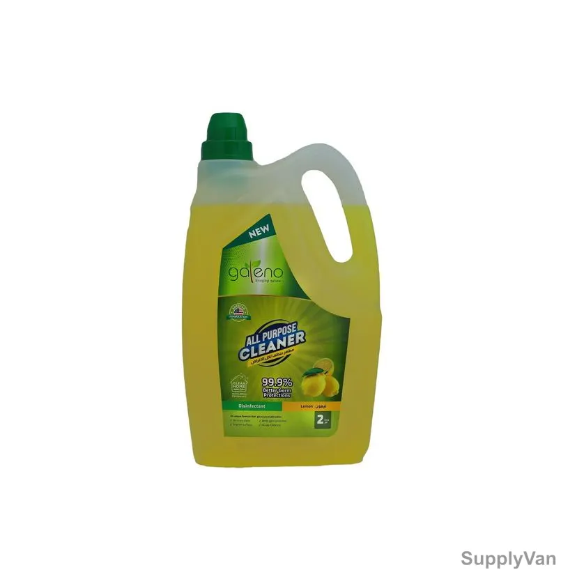 Galeno Disinfectant All Purpose Cleaner, GAL0532, Lemon, 2 Ltrs, 6 Pcs/Pack