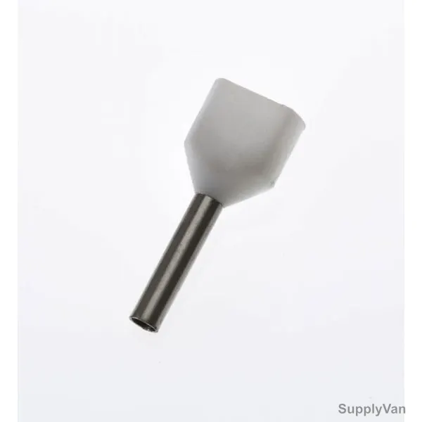 Twin Cord End Terminal, TB-205008, Nylon, 8MM, White, PK500