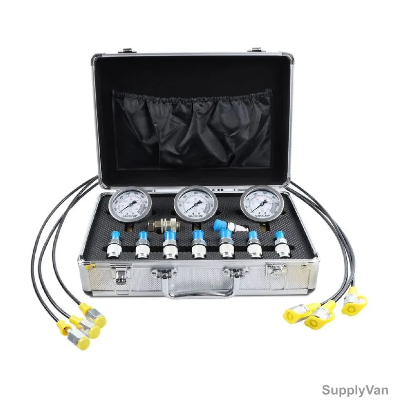 Sinocmp Hydraulic Pressure Gauge Kit, 304 Stainless Steel, 15 Pcs/Kit — image 1