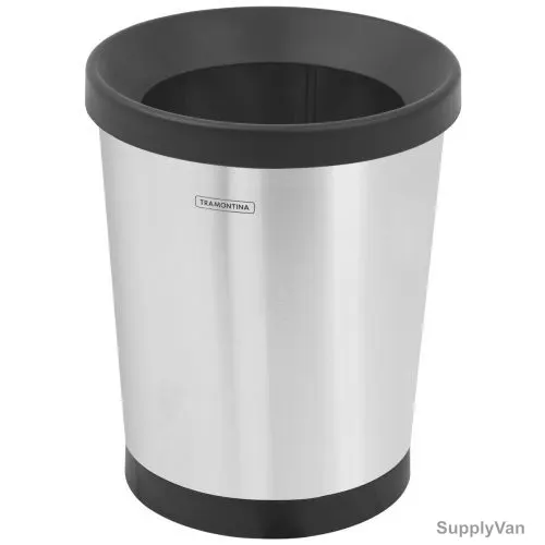 Tramontina Pedal Trash Bin, 94539001, 12 Litres, Silver