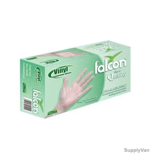Falcon Powder Free Vinyl Examination Gloves, THPPW073, L, Clear, 1000 Pcs/Pack