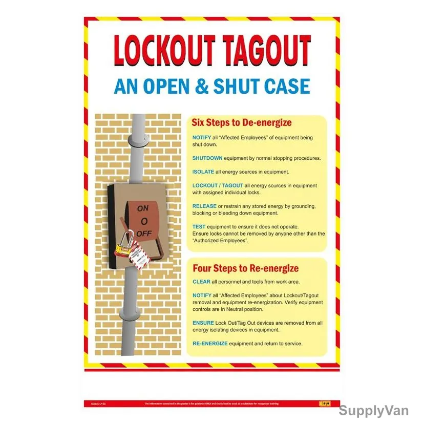 Loto-Lok Lockout Tagout Poster, LP-02, Vinyl, Vertical, 600 x 450MM