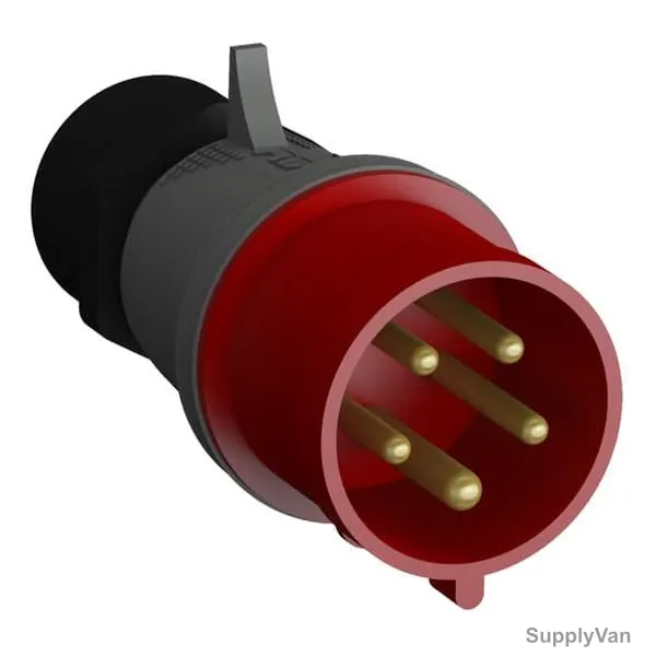 ABB Pin and Sleeve Plug, 432BP6, 5 Pole, 32A, Red and Grey
