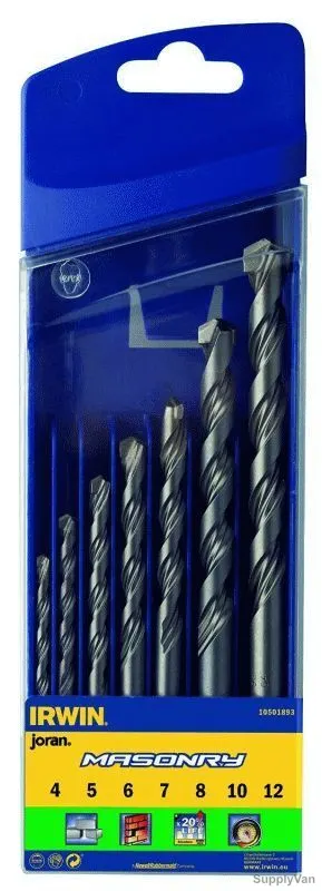 Irwin Masonry Drill Bit Set, IRW10501893, 7Pcs