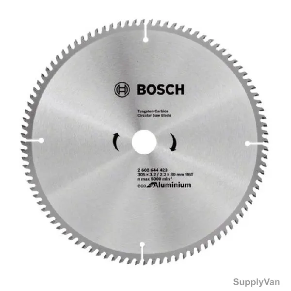 Bosch Aluminium Circular Saw Blade, 2608644423, Eco, TCT, 96T, 30MM Bore Dia x 305MM Dia, 5 Pcs/Pack