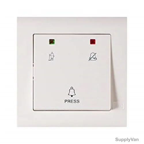 Mk Electrical Bell Switch With Neon, MV4328WHI, Essential, Polycarbonate, 1 gang, 2 Way, White
